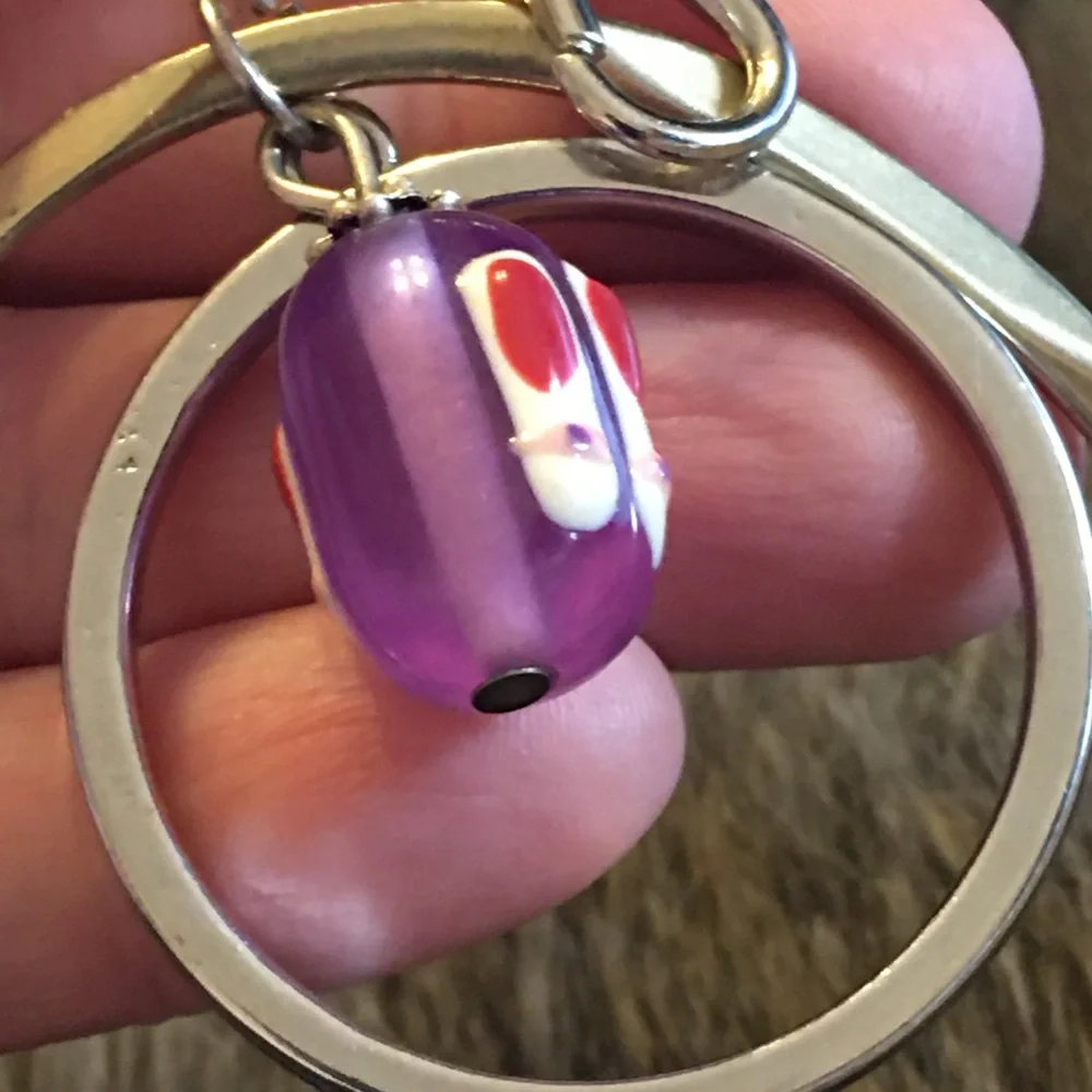 Vintage repurpose salvaged estate gem keychain